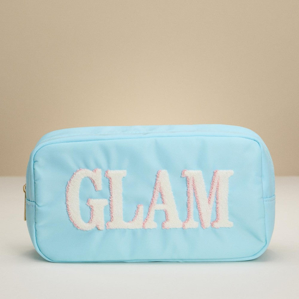 GLAM Chenille Patch Nylon Pouch-260 Bags-Judson-Hello Friends Boutique-Woman's Fashion Boutique Located in Traverse City, MI