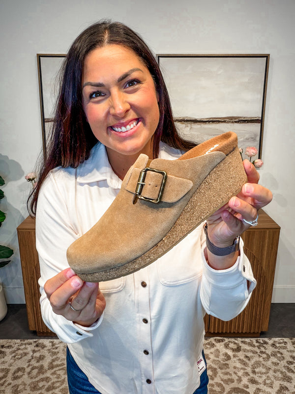Fancy Clog in Sand Suede by Project Cloud (6-11)