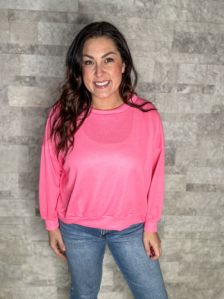 I Wanna Show You in Hot Pink Sweatshirt (S-3XL)-150 Sweatshirts-HOPELY-Hello Friends Boutique-Woman's Fashion Boutique Located in Traverse City, MI