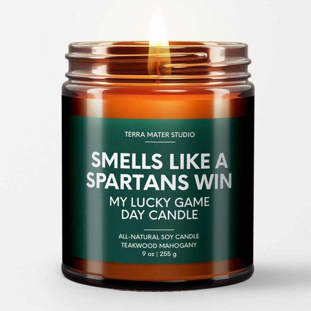 Spartans Win Game Day Candle-300 Treats/Gift-Terra Mater Studio LLC-Hello Friends Boutique-Woman's Fashion Boutique Located in Traverse City, MI