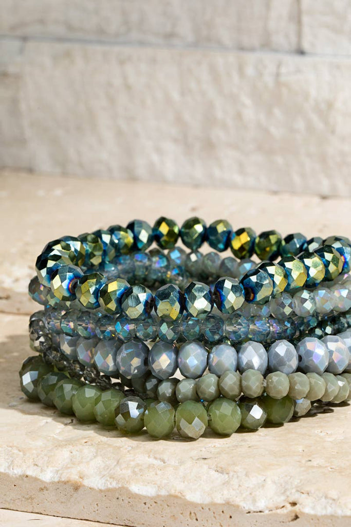 Glow Getter 9-Piece Glass Bead Bracelet Set-240 Jewelry-Urbanista-Hello Friends Boutique-Woman's Fashion Boutique Located in Traverse City, MI