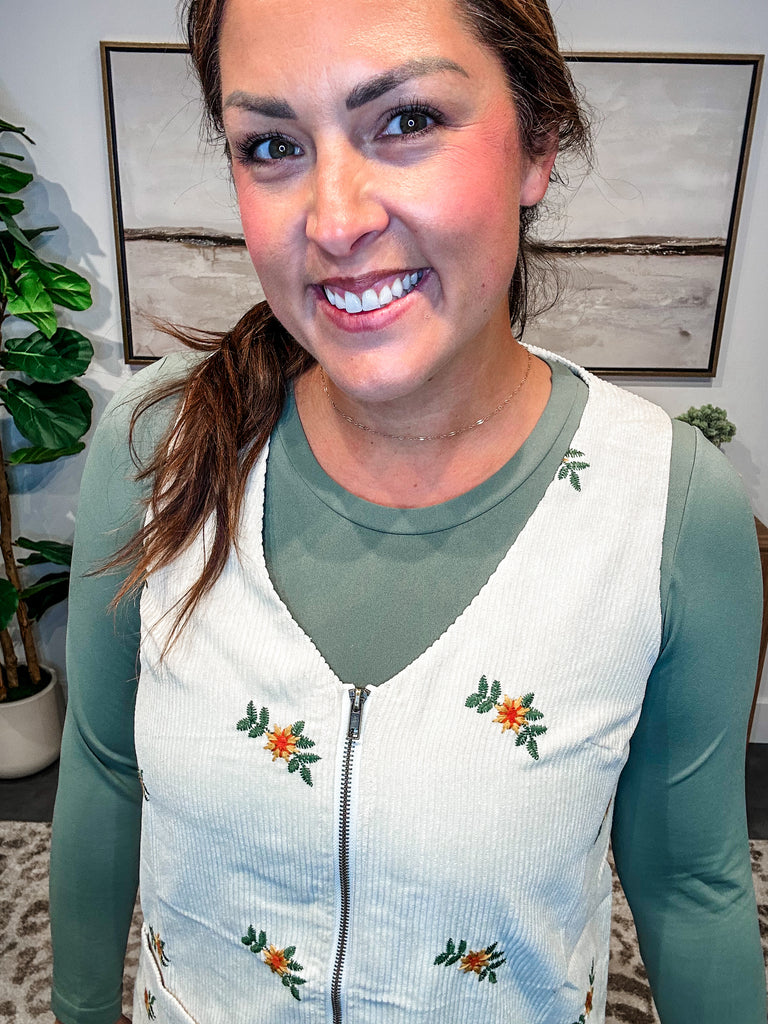 Velvet Bloom Corduroy Dress (S-L)-180 Dresses-Fantastic Fawn-Hello Friends Boutique-Woman's Fashion Boutique Located in Traverse City, MI