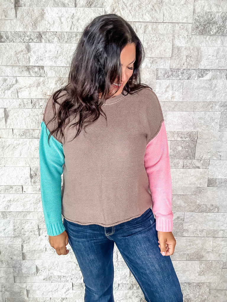 Color Block Long Sleeve Top (S-3XL)-110 Long Sleeve-Sew In Love-Hello Friends Boutique-Woman's Fashion Boutique Located in Traverse City, MI