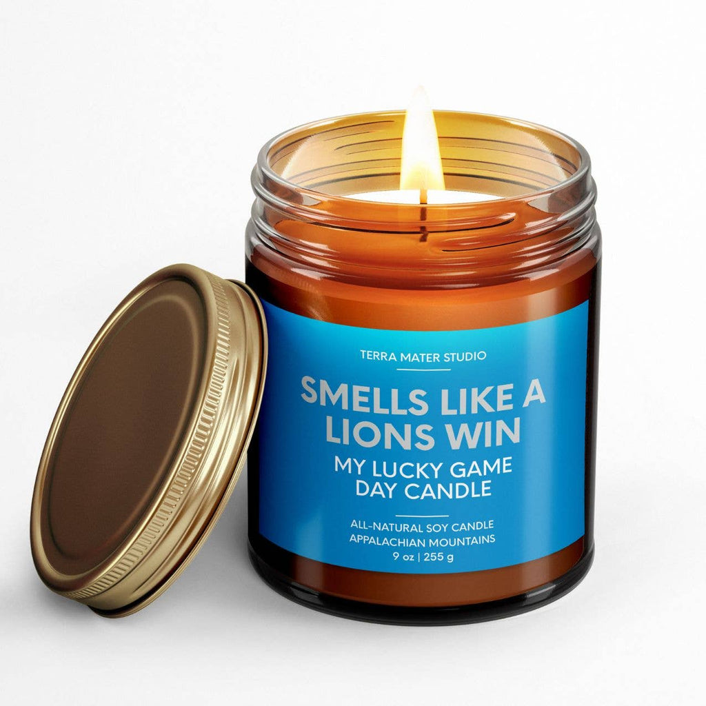 Lions Win Lucky Game Day Candle-300 Treats/Gift-Terra Mater Studio LLC-Hello Friends Boutique-Woman's Fashion Boutique Located in Traverse City, MI