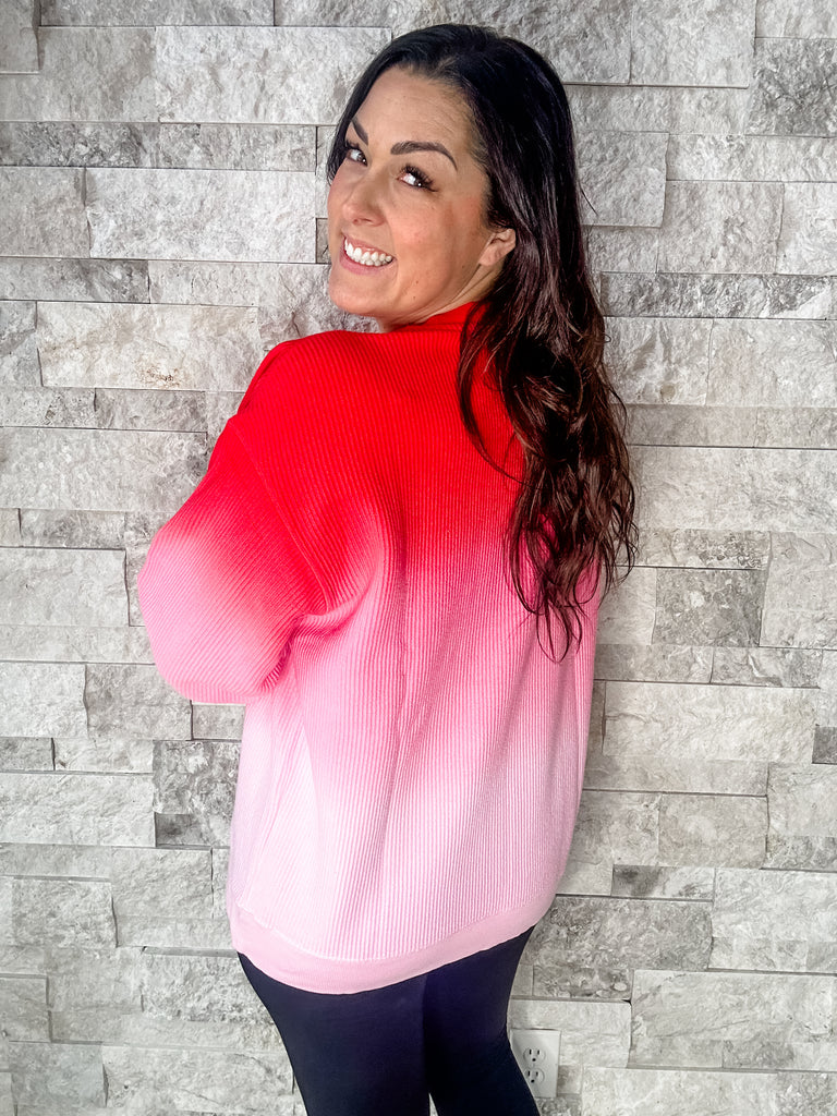 Turn It Up Sweatshirt in Red/Pink (S-XL)-150 Sweatshirts/Hoodies-Moon Ryder-Hello Friends Boutique-Woman's Fashion Boutique Located in Traverse City, MI