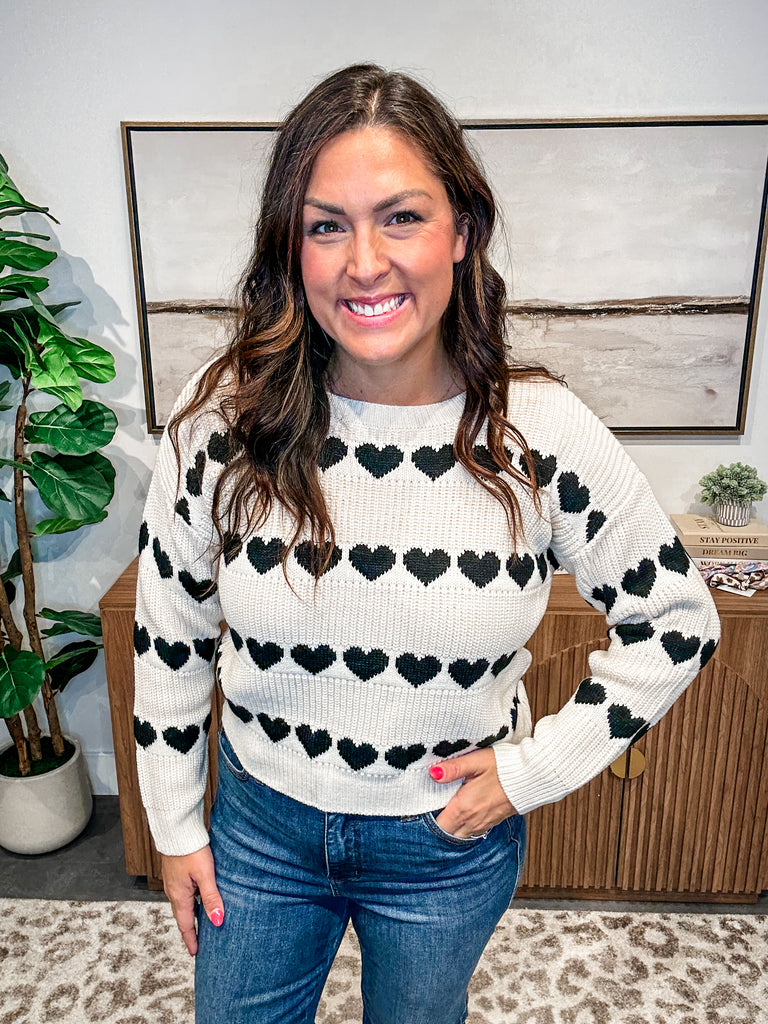 Love Line Sweater (S/M-2X/3X)-140 Sweaters-COZY CO-Hello Friends Boutique-Woman's Fashion Boutique Located in Traverse City, MI