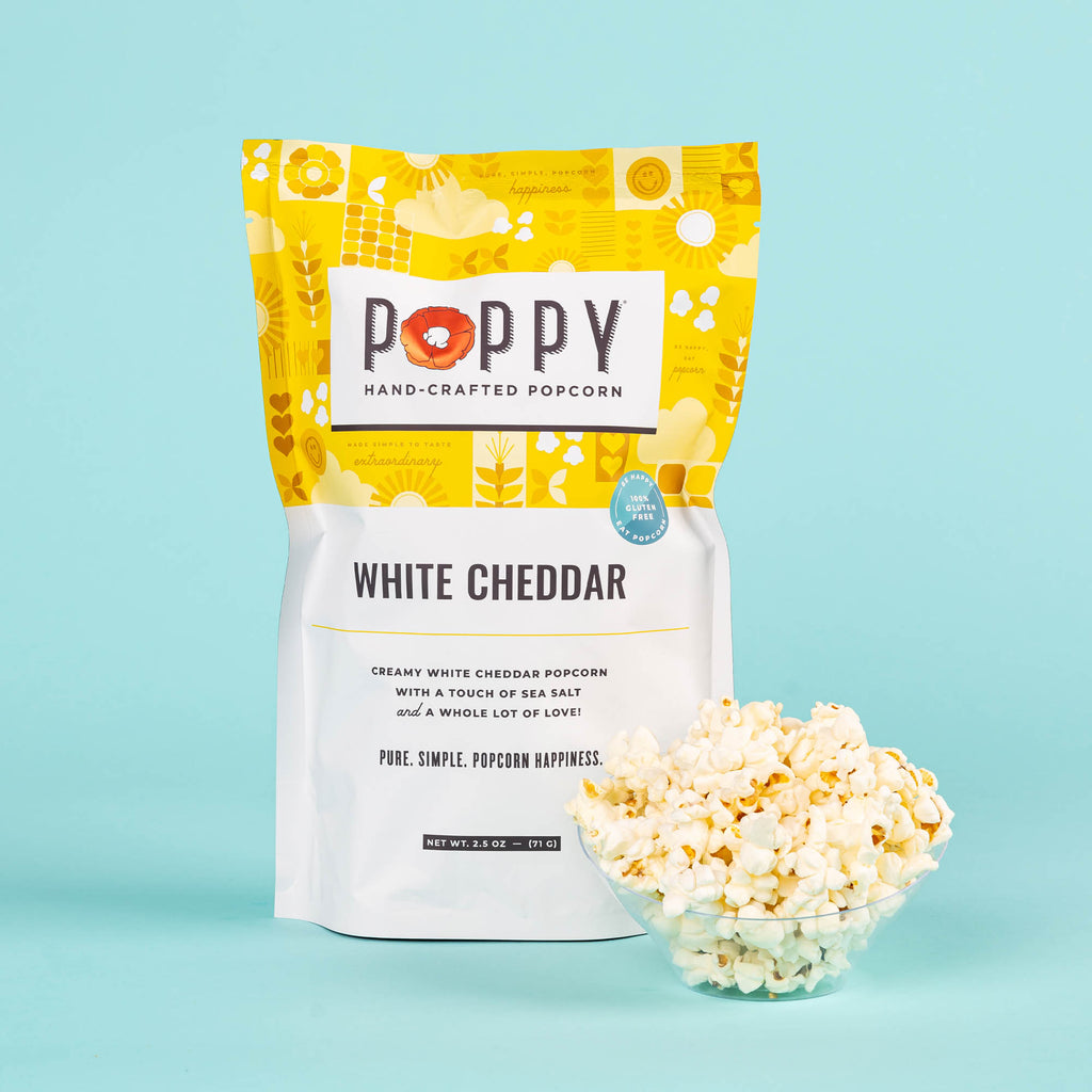 White Cheddar Popcorn-300 Treats/Gift-Poppy Hand-Crafted Popcorn-Hello Friends Boutique-Woman's Fashion Boutique Located in Traverse City, MI