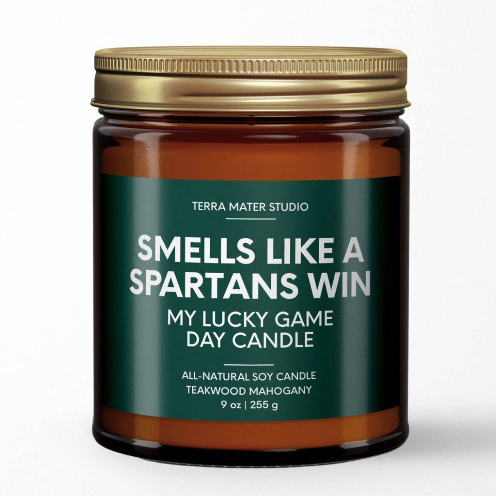 Spartans Win Game Day Candle-300 Treats/Gift-Terra Mater Studio LLC-Hello Friends Boutique-Woman's Fashion Boutique Located in Traverse City, MI