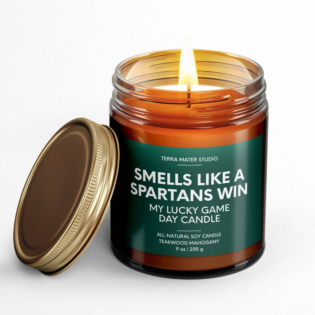 Spartans Win Game Day Candle-300 Treats/Gift-Terra Mater Studio LLC-Hello Friends Boutique-Woman's Fashion Boutique Located in Traverse City, MI