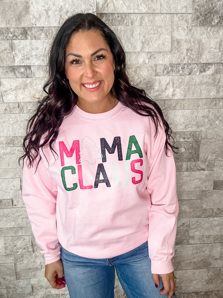 Mama Claus Light Pink Sweatshirt (S-3XL)-500 History-Vivid Tee Company-Hello Friends Boutique-Woman's Fashion Boutique Located in Traverse City, MI