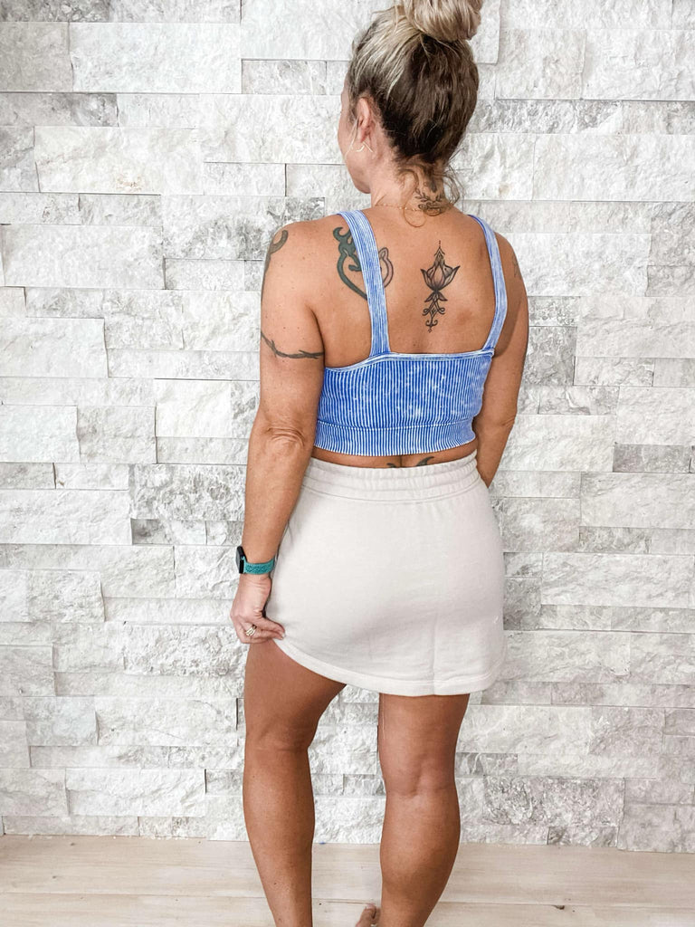 Got Your Back Skort in Lt Taupe (S-3XL)-220 Shorts/Skirts/Skorts-Rae Mode-Hello Friends Boutique-Woman's Fashion Boutique Located in Traverse City, MI