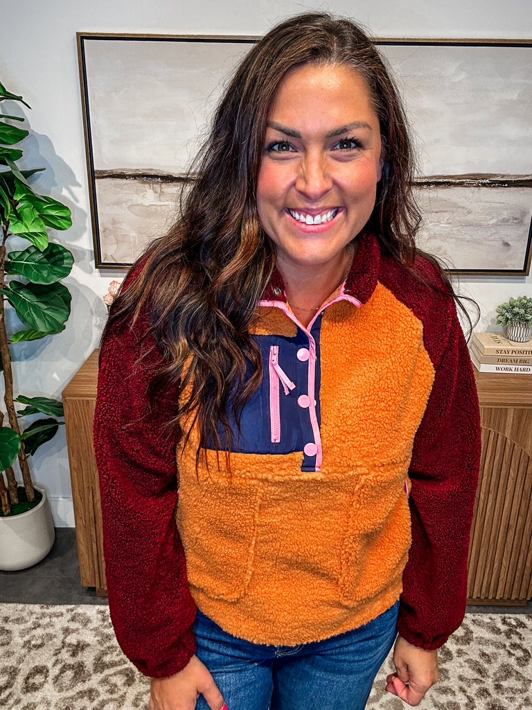 Weekend Wanderer Pullover in Winery (S-XL)-140 Sweaters-LovLov-Hello Friends Boutique-Woman's Fashion Boutique Located in Traverse City, MI
