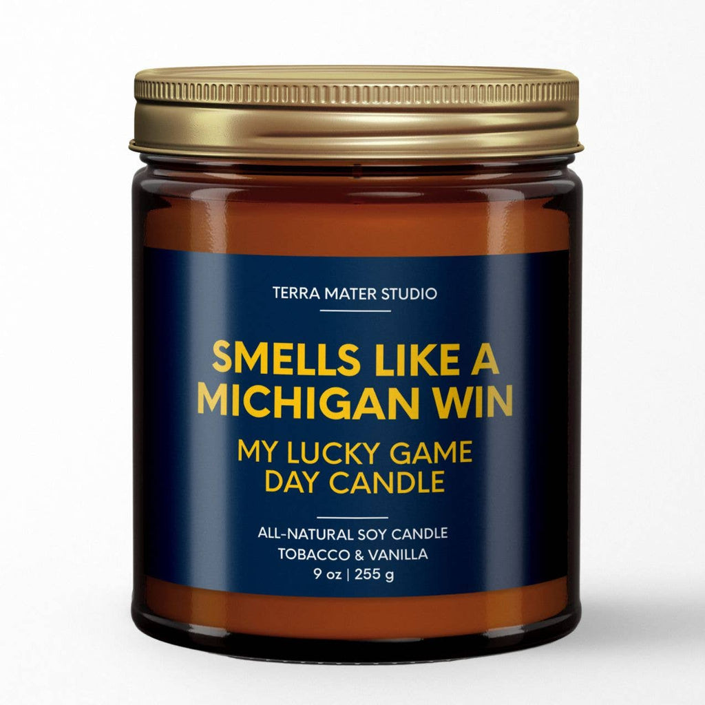 Michigan Win Game Day Candle-300 Treats/Gift-Terra Mater Studio LLC-Hello Friends Boutique-Woman's Fashion Boutique Located in Traverse City, MI