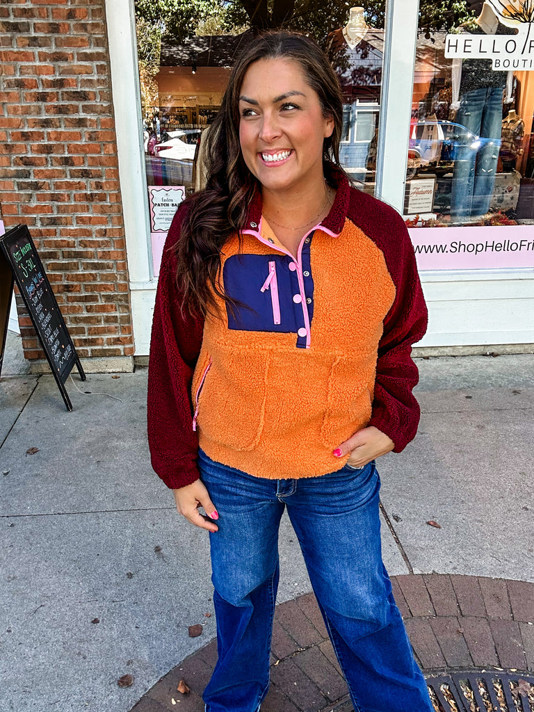 Weekend Wanderer Pullover in Winery (S-XL)-140 Sweaters-LovLov-Hello Friends Boutique-Woman's Fashion Boutique Located in Traverse City, MI