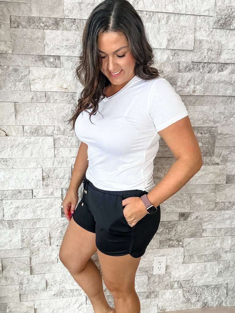 After Dark Everyday Shorts in Black (S-3XL)-220 Shorts/Skirts/Skorts-Jess Lea Wholesale-Hello Friends Boutique-Woman's Fashion Boutique Located in Traverse City, MI