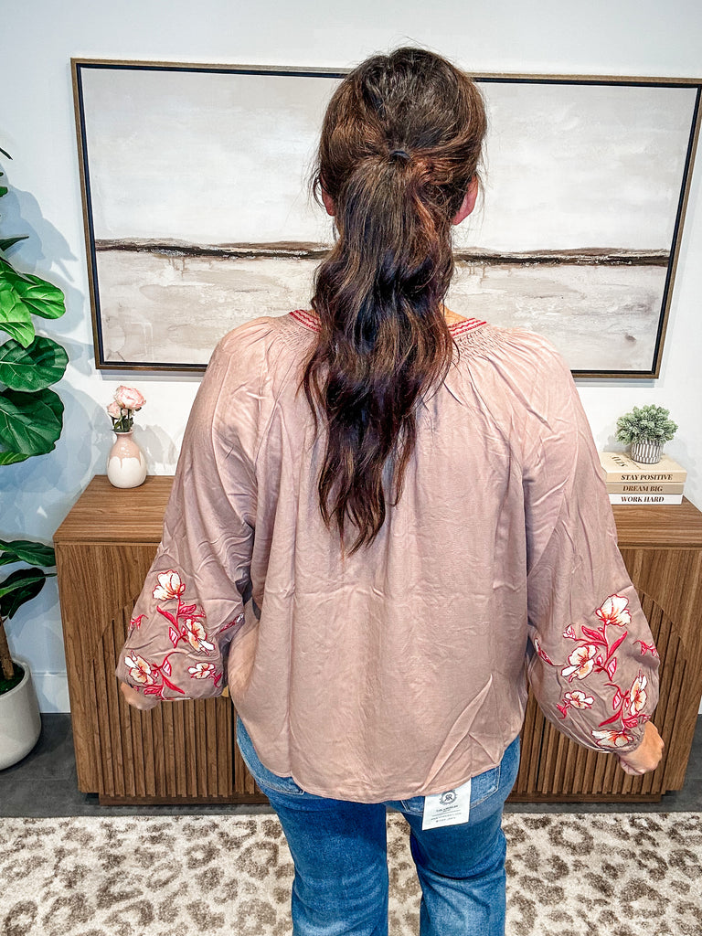 Boho Bloom Blouse (S-L)-110 Long Sleeve-Easel-Hello Friends Boutique-Woman's Fashion Boutique Located in Traverse City, MI