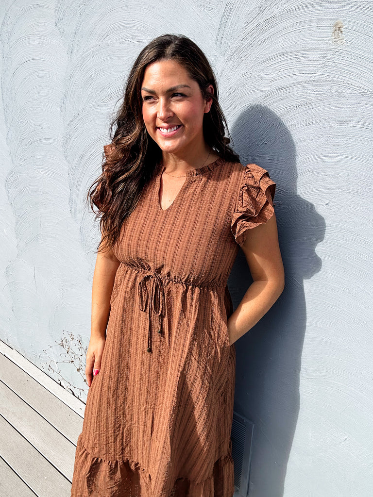 Autumn Grace Ruffle Midi Dress (S-L)-180 Dresses-Fantastic Fawn-Hello Friends Boutique-Woman's Fashion Boutique Located in Traverse City, MI