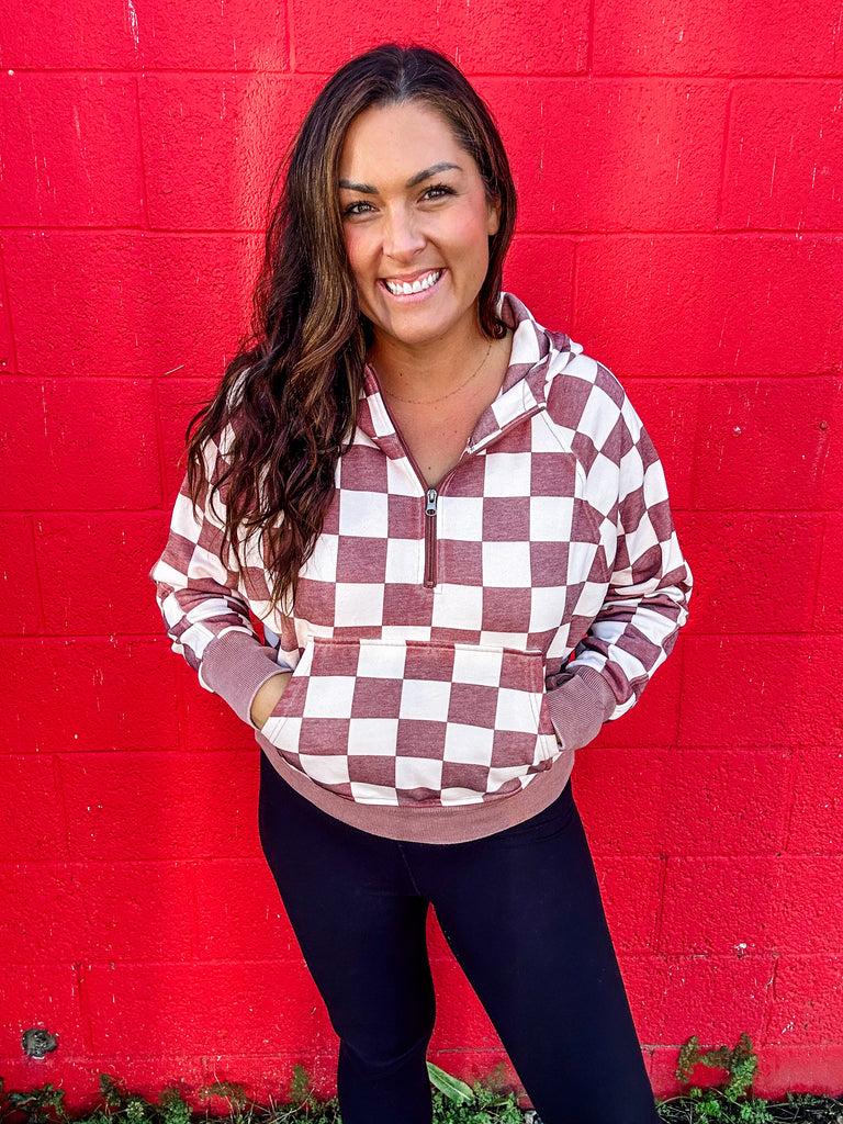 Easy Does It Pullover in Checkered (XS-1XL)-140 Sweaters-Blakeley-Hello Friends Boutique-Woman's Fashion Boutique Located in Traverse City, MI