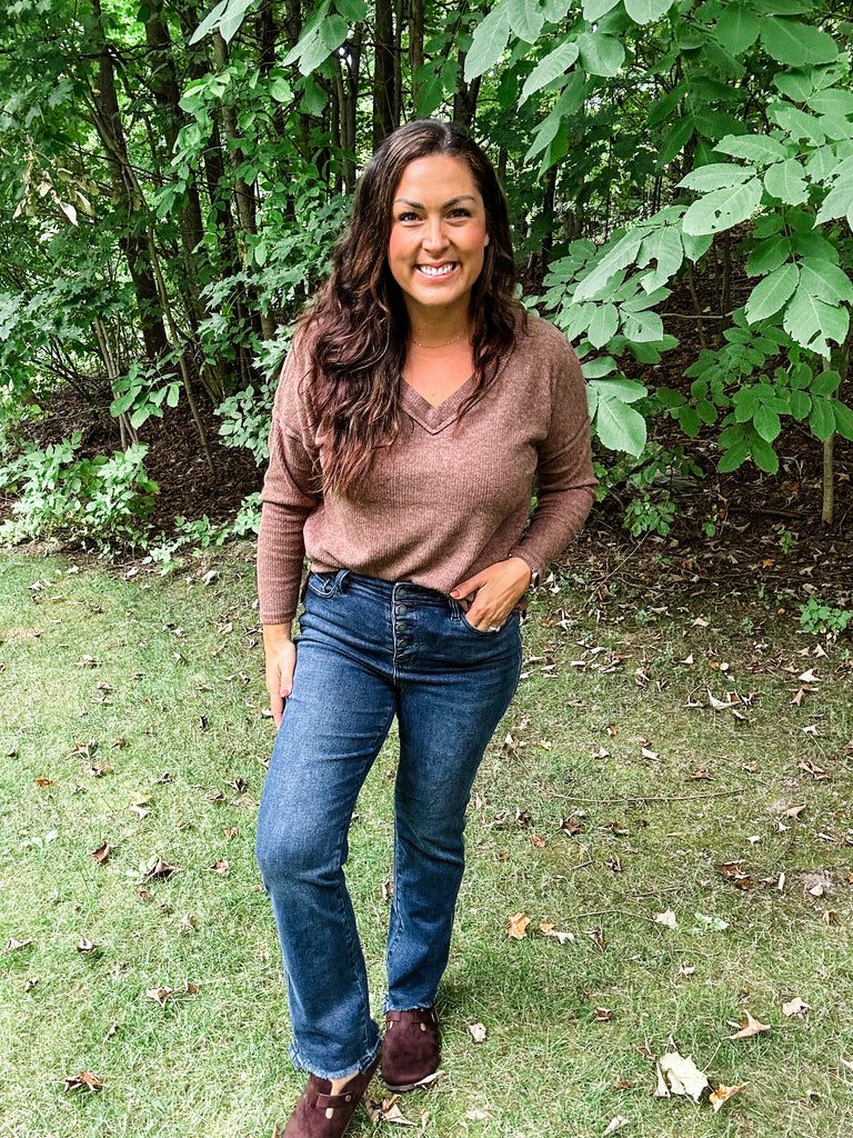 Walk This Way Button Fly Jeans (0-24W)-200 Denim-Judy Blue-Hello Friends Boutique-Woman's Fashion Boutique Located in Traverse City, MI