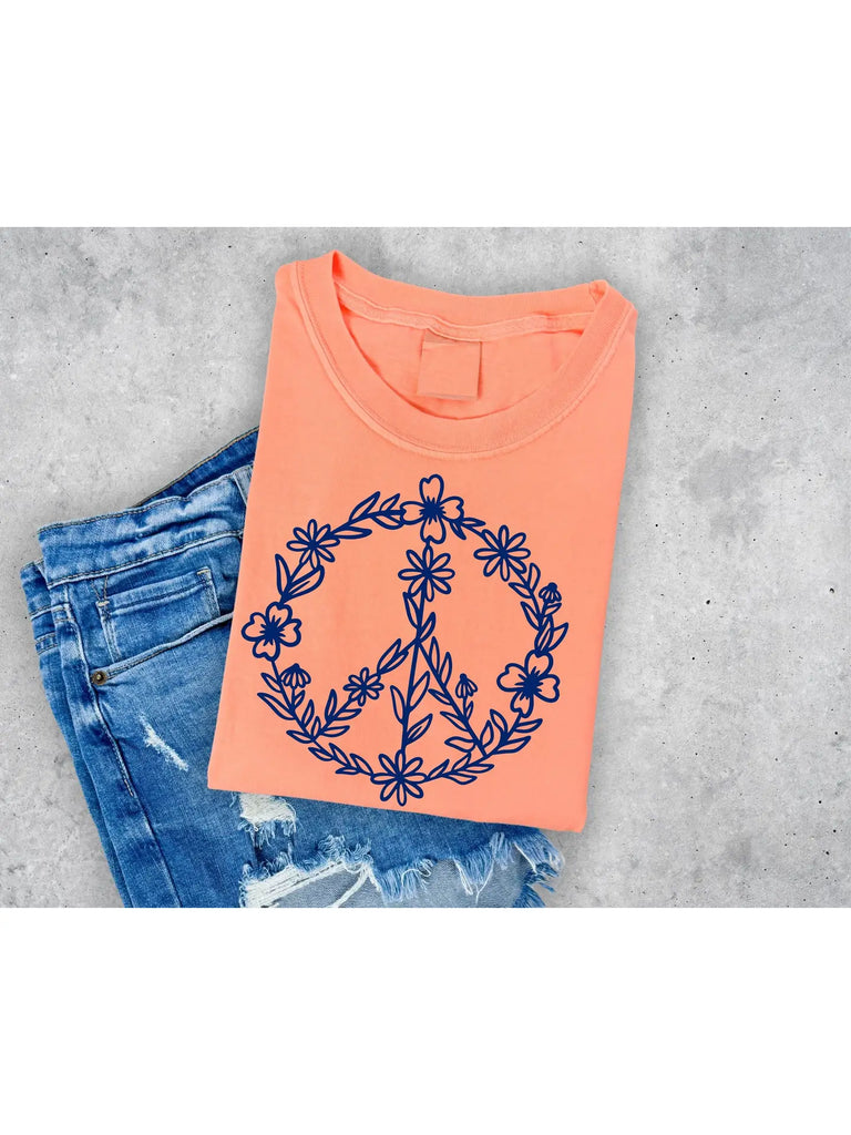 Peace And Love Tee (S-2XL)-130 Graphic Tees-FOX & OWL-Hello Friends Boutique-Woman's Fashion Boutique Located in Traverse City, MI