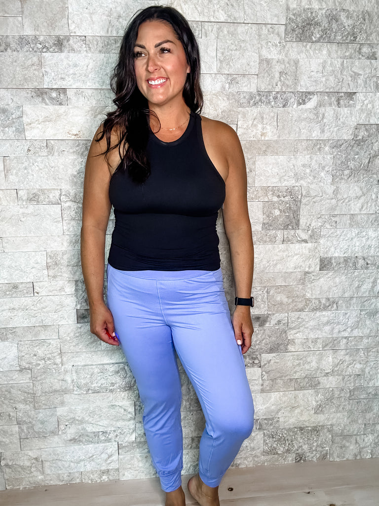 Go The Extra Mile Joggers in Blue Hyacinth (S-3XL)-210 Leggings/Joggers-Rae Mode-Hello Friends Boutique-Woman's Fashion Boutique Located in Traverse City, MI