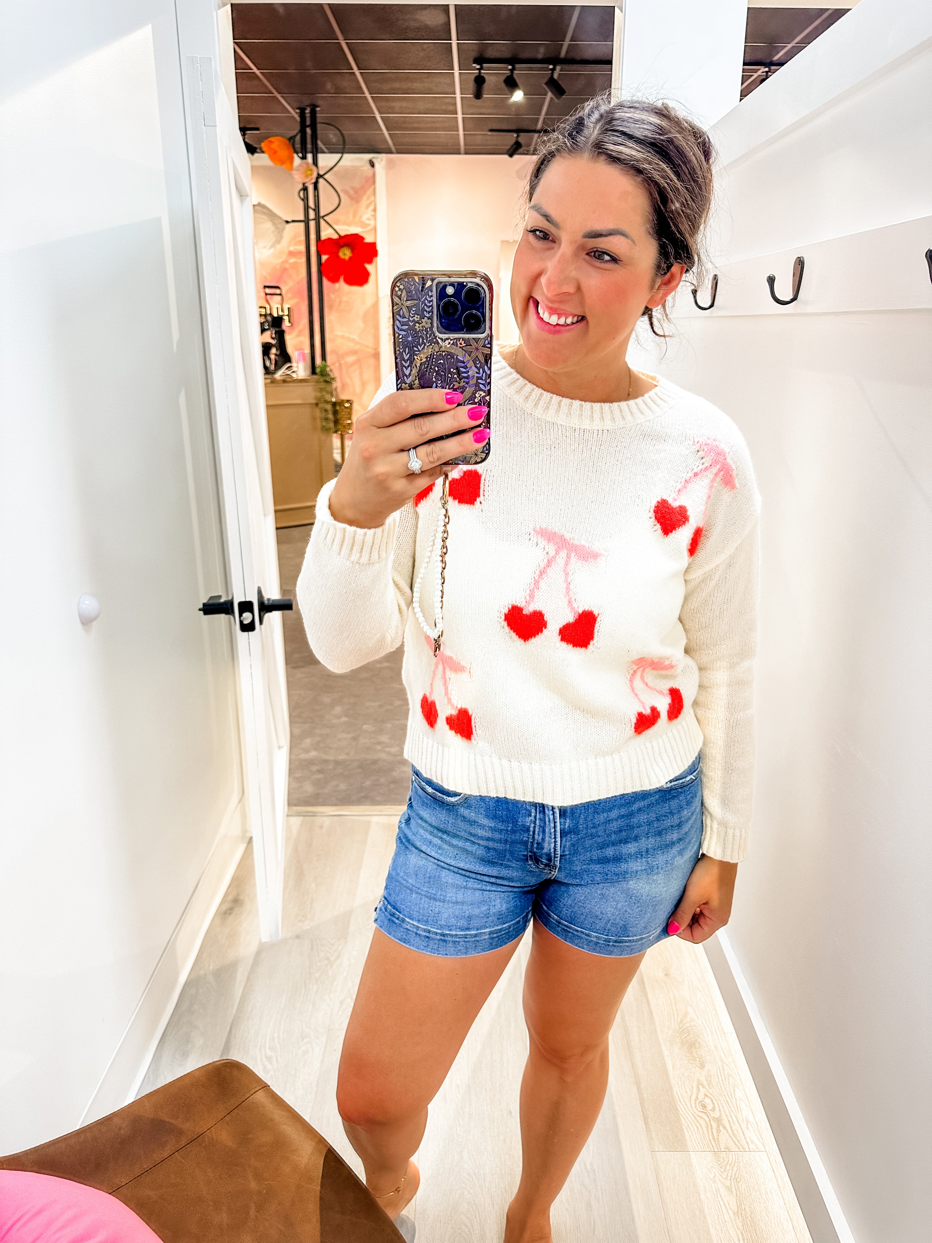 Cherry On Top Knit Sweater (S-XL)-140 Sweaters-So Me-Hello Friends Boutique-Woman's Fashion Boutique Located in Traverse City, MI