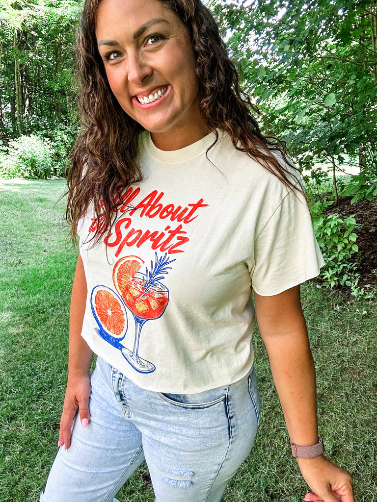All About the Spritz Vintage Tee (S-L)-130 Graphic Tees-Illustrated Society-Hello Friends Boutique-Woman's Fashion Boutique Located in Traverse City, MI