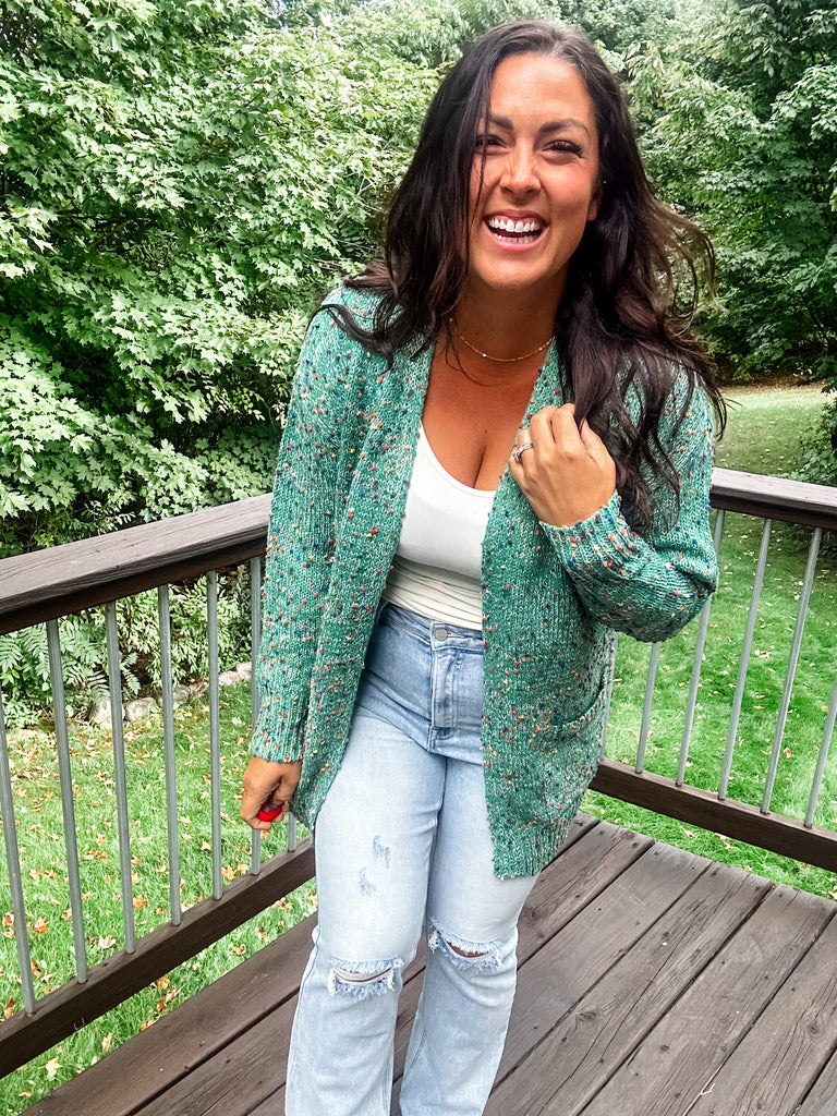 The Miley Cardigan in Teal (OS-Plus)-160 Cardigans/Kimonos-Blakeley-Hello Friends Boutique-Woman's Fashion Boutique Located in Traverse City, MI