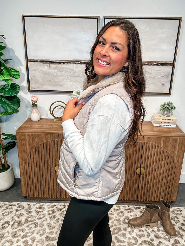 On-the-Go Zip Vest (S-3XL)-120 Sleeveless-White Birch-Hello Friends Boutique-Woman's Fashion Boutique Located in Traverse City, MI