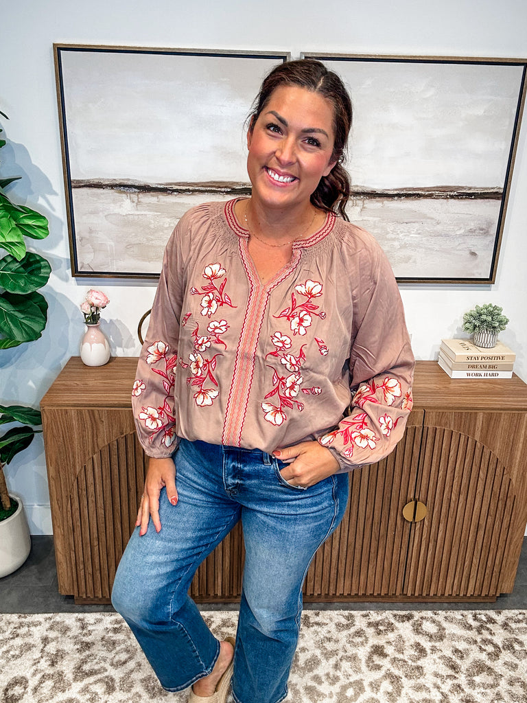 Boho Bloom Blouse (S-L)-110 Long Sleeve-Easel-Hello Friends Boutique-Woman's Fashion Boutique Located in Traverse City, MI