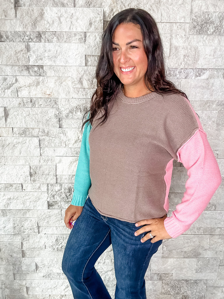 Color Block Long Sleeve Top (S-3XL)-110 Long Sleeve-Sew In Love-Hello Friends Boutique-Woman's Fashion Boutique Located in Traverse City, MI