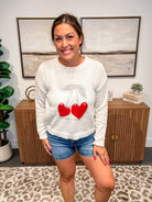 Sweetheart Cherry Knit Sweater (S-XL)-140 Sweaters-So Me-Hello Friends Boutique-Woman's Fashion Boutique Located in Traverse City, MI