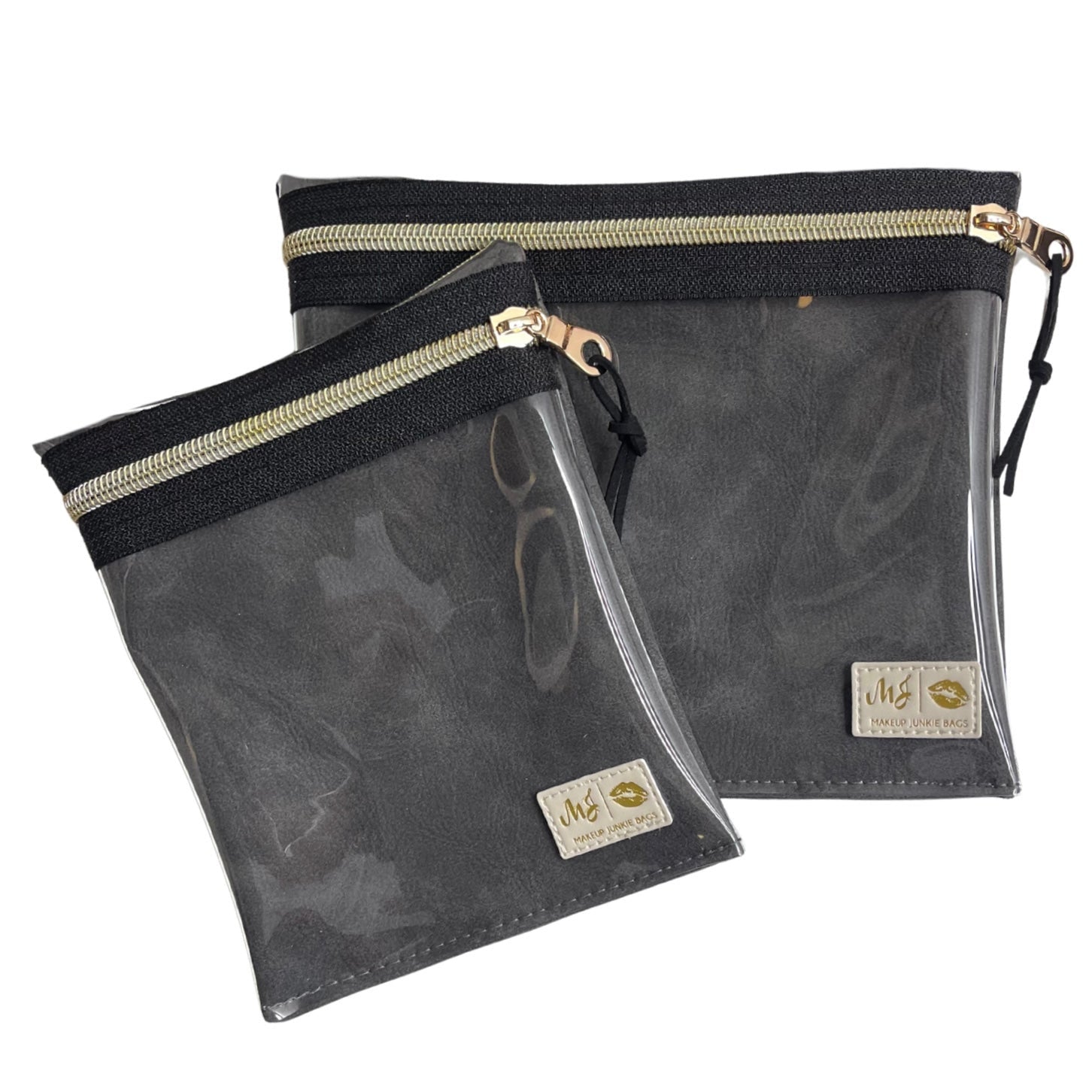 LIVE BOX- Suede Soul Graphite - Large Multi Use Clear Pouch
