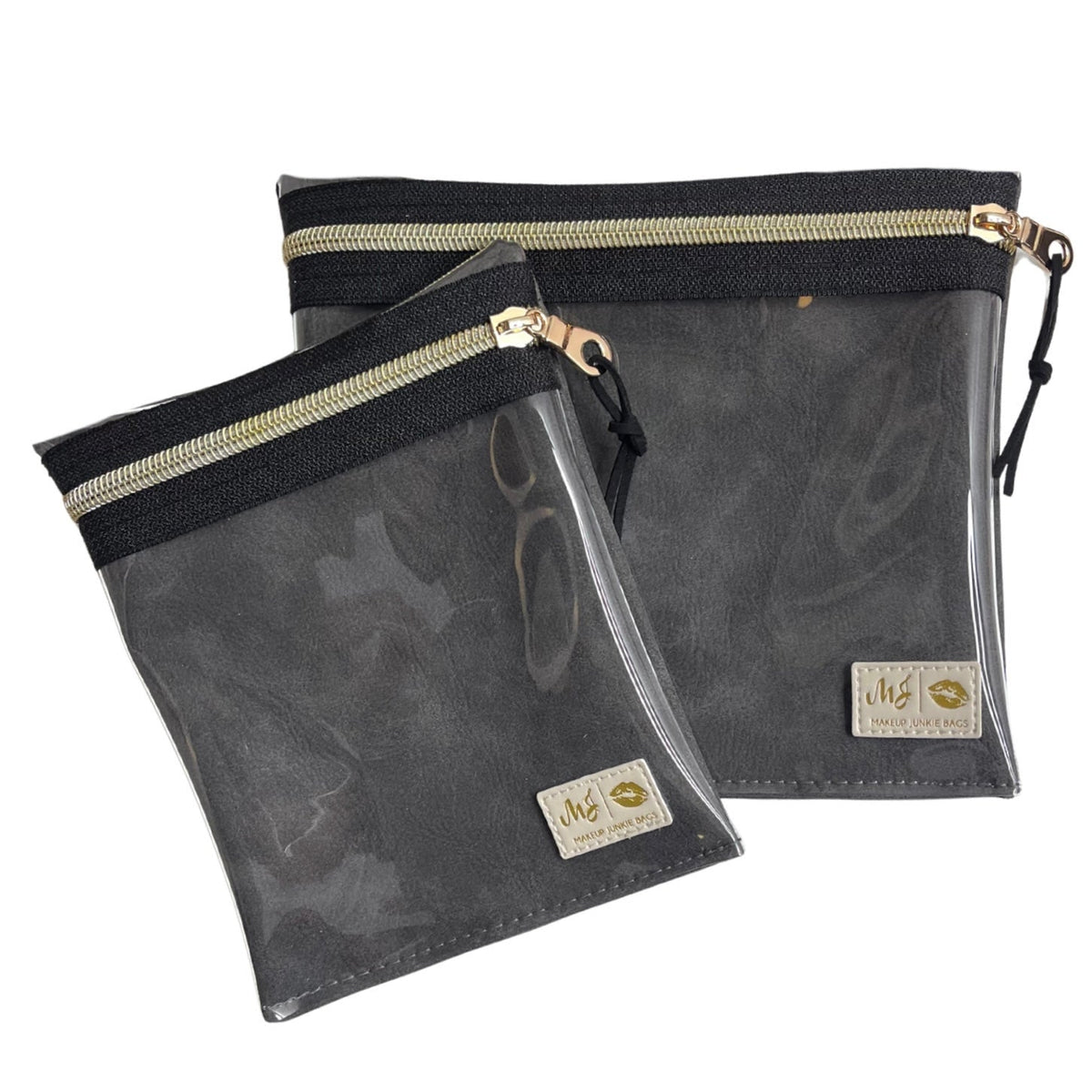 LIVE BOX- Suede Soul Graphite - Large Multi Use Clear Pouch