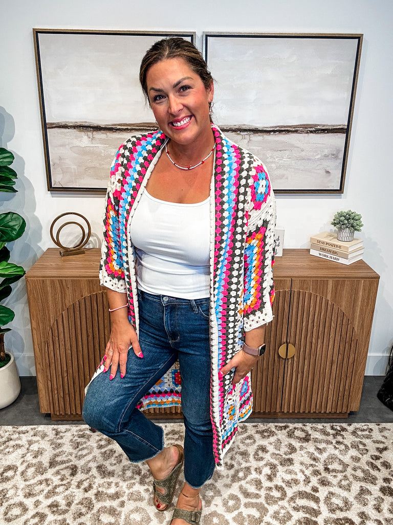 Summer Solstice Cardigan in Multi (S-L)-160 Cardigans/Kimonos-POL-Hello Friends Boutique-Woman's Fashion Boutique Located in Traverse City, MI
