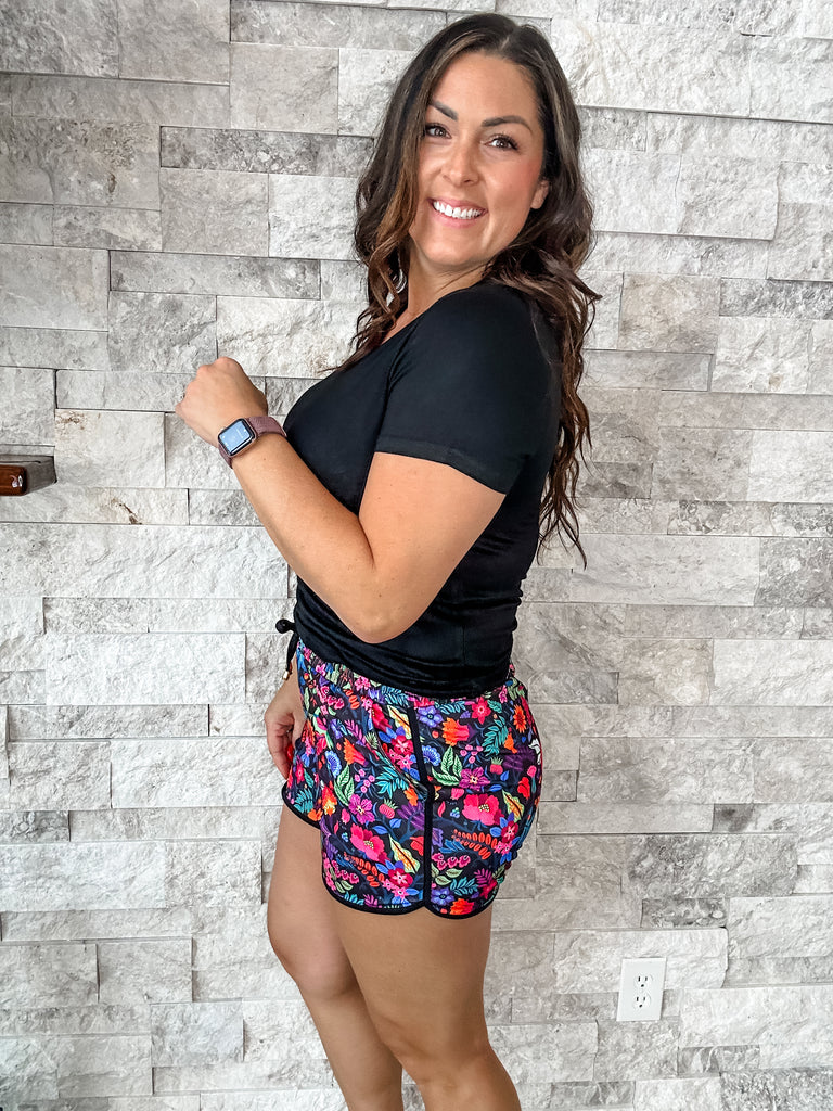 Fiesta Time Floral Everyday Shorts (S-3XL)-220 Shorts/Skirts/Skorts-Jess Lea Wholesale-Hello Friends Boutique-Woman's Fashion Boutique Located in Traverse City, MI