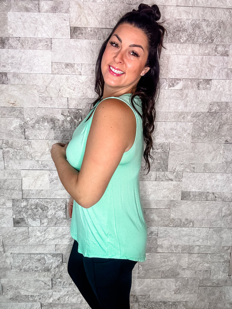 Love Shack Top in Green Mint (S-3XL)-120 Sleeveless-Zenana-Hello Friends Boutique-Woman's Fashion Boutique Located in Traverse City, MI