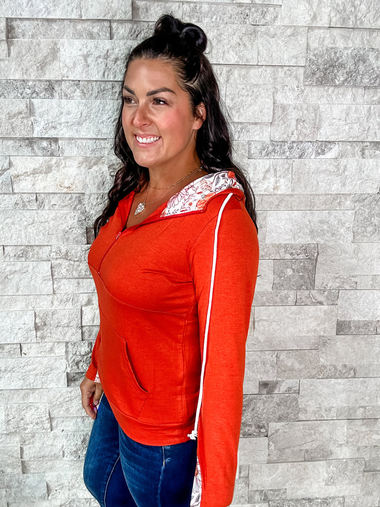 Audre Fall Hoodie in Rust Boho (S-3XL)-150 Sweatshirts/Hoodies-Shirley & Stone-Hello Friends Boutique-Woman's Fashion Boutique Located in Traverse City, MI