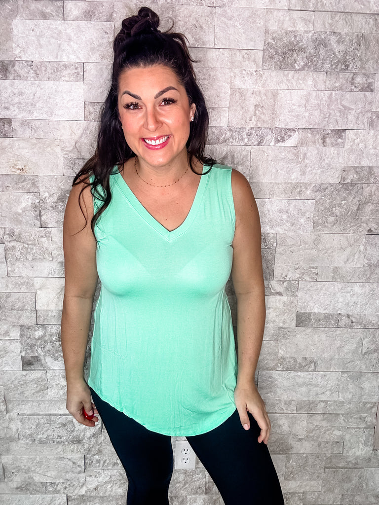 Love Shack Top in Green Mint (S-3XL)-120 Sleeveless-Zenana-Hello Friends Boutique-Woman's Fashion Boutique Located in Traverse City, MI