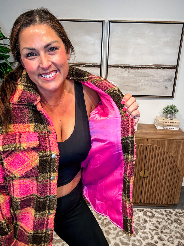 Cozy Clover Plaid Shacket (S-L)-170 Jackets-Fate-Hello Friends Boutique-Woman's Fashion Boutique Located in Traverse City, MI