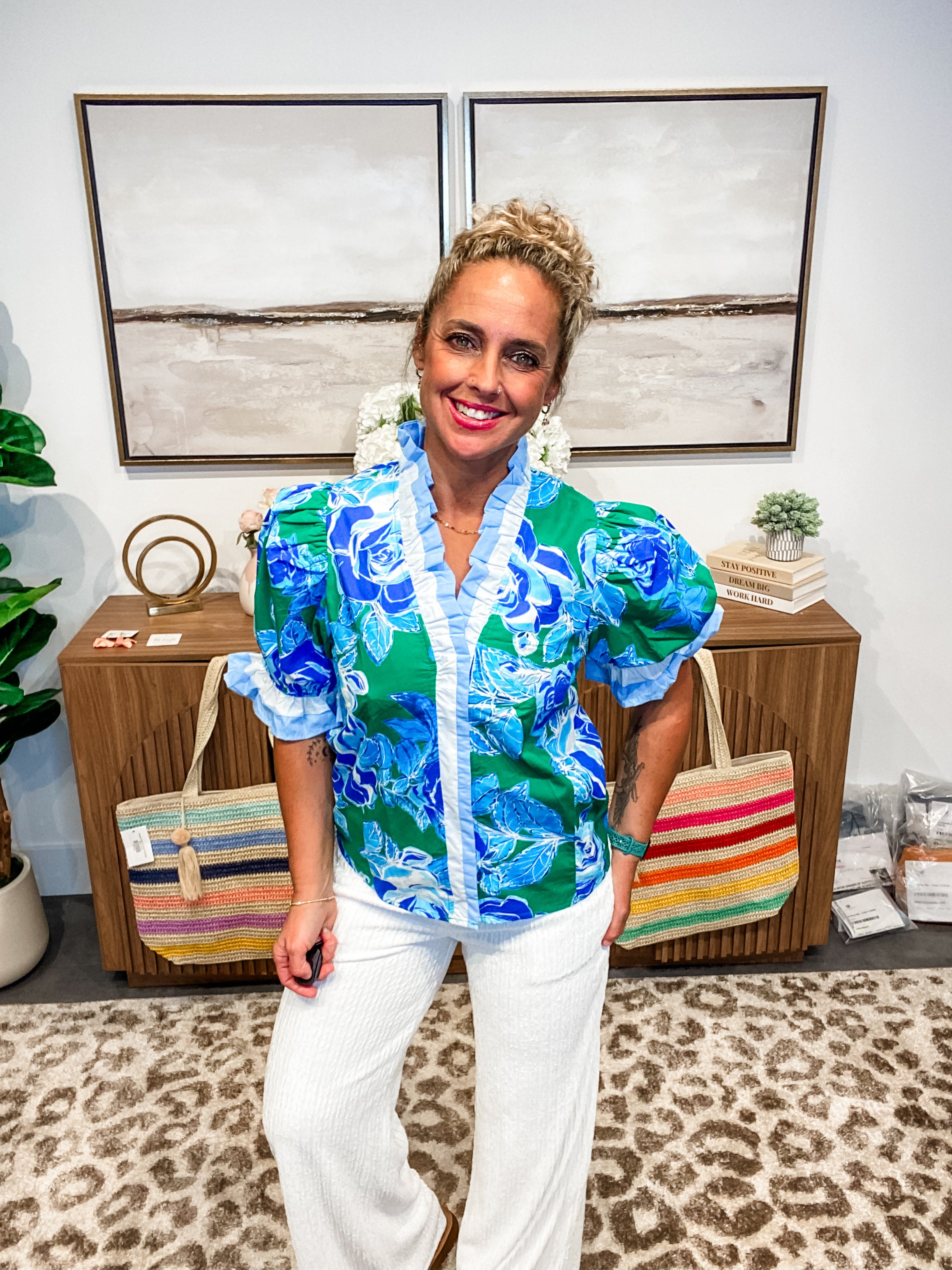 Garden Party Top (S-2XL)-100 Short Sleeve-Entro-Hello Friends Boutique-Woman's Fashion Boutique Located in Traverse City, MI