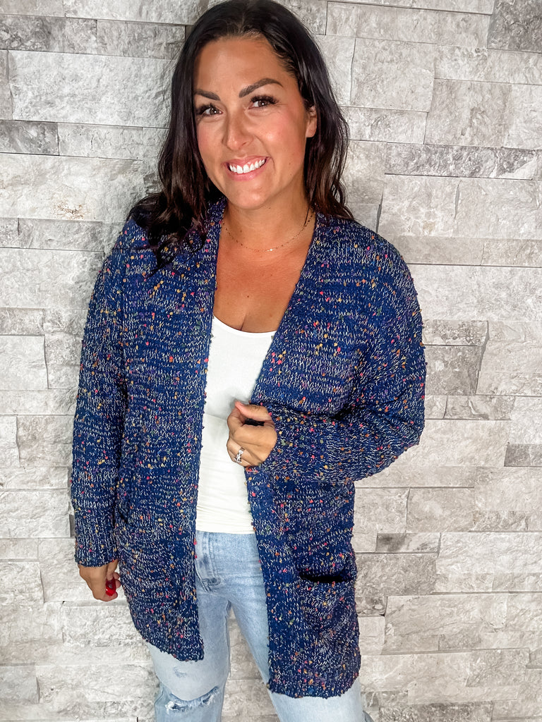 The Miley Cardigan in Navy (OS-Plus)-160 Cardigans/Kimonos-Blakeley-Hello Friends Boutique-Woman's Fashion Boutique Located in Traverse City, MI