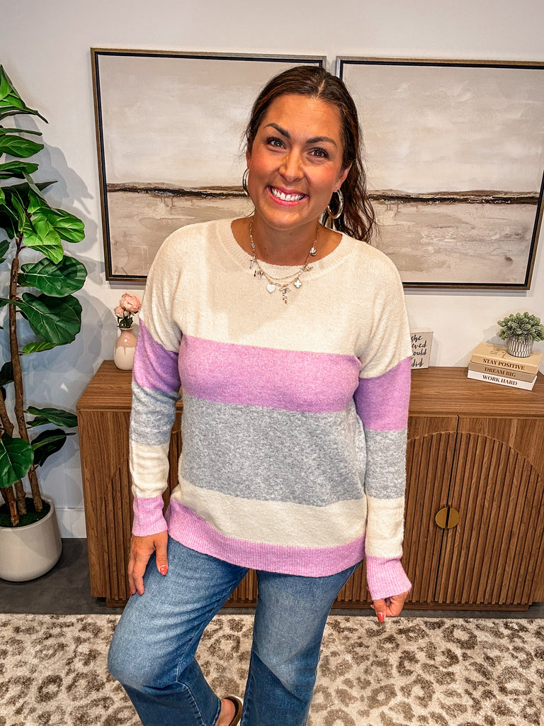 Cloudbound Colorblock Sweater (S-XL)-110 Long Sleeve-Staccato-Hello Friends Boutique-Woman's Fashion Boutique Located in Traverse City, MI