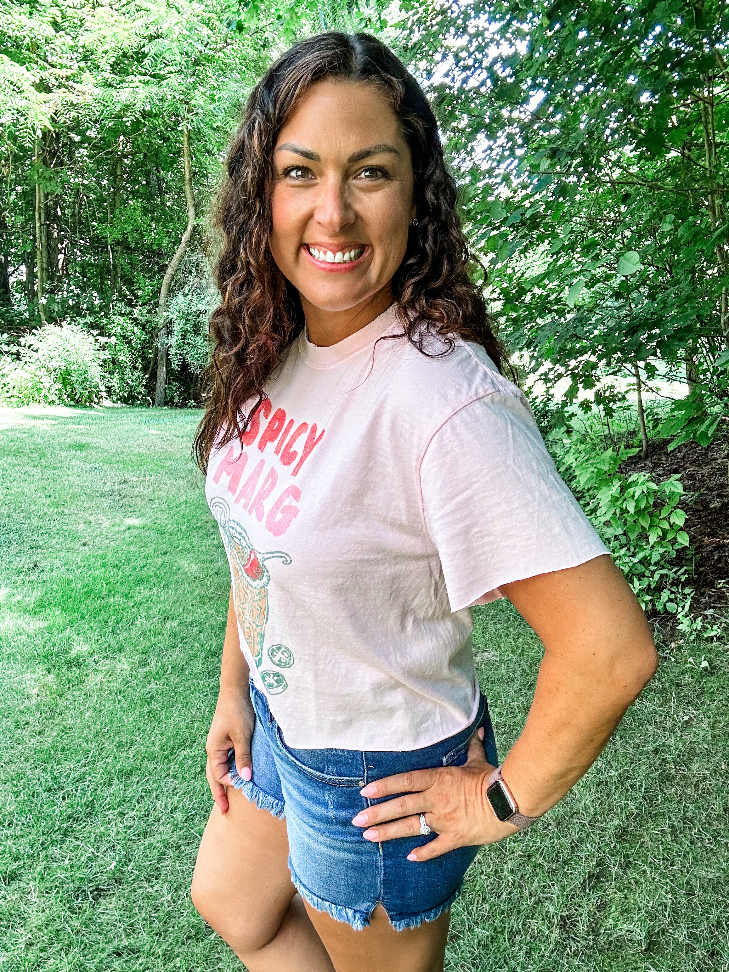 Spicy Marg Vintage Crop Tee (S-L)e-130 Graphic Tees-Illustrated Society-Hello Friends Boutique-Woman's Fashion Boutique Located in Traverse City, MI