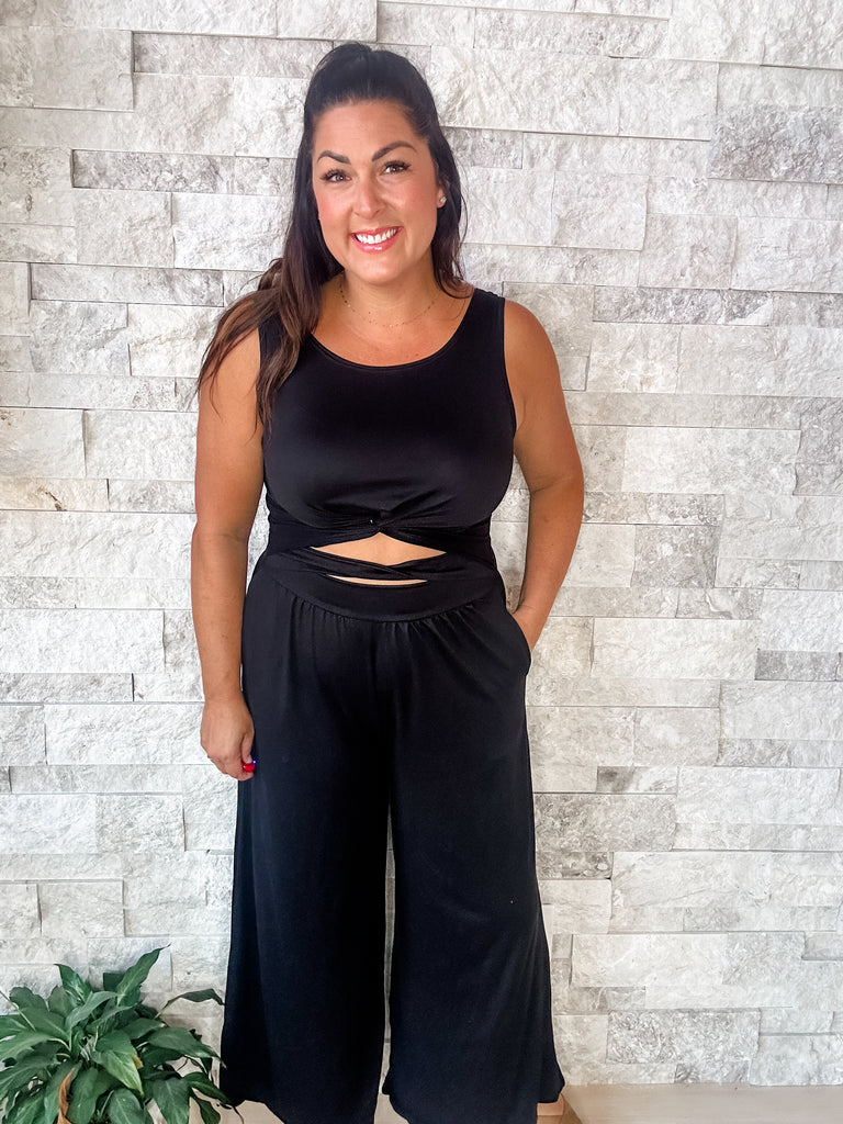 Sun And Done Jumpsuit (S-1XL)-190 Rompers/ Jumpsuits-ELDRIDGE BY ELLIS-Hello Friends Boutique-Woman's Fashion Boutique Located in Traverse City, MI