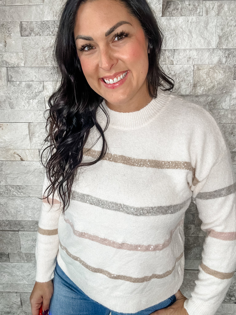 Tinsel And Tidings Sweater (S-XL)-110 Long Sleeve-Staccato-Hello Friends Boutique-Woman's Fashion Boutique Located in Traverse City, MI