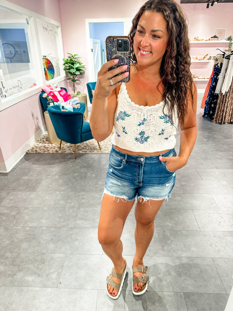 Love Somebody Top in Blue (S/M-M/L)-120 Sleeveless-So Me-Hello Friends Boutique-Woman's Fashion Boutique Located in Traverse City, MI