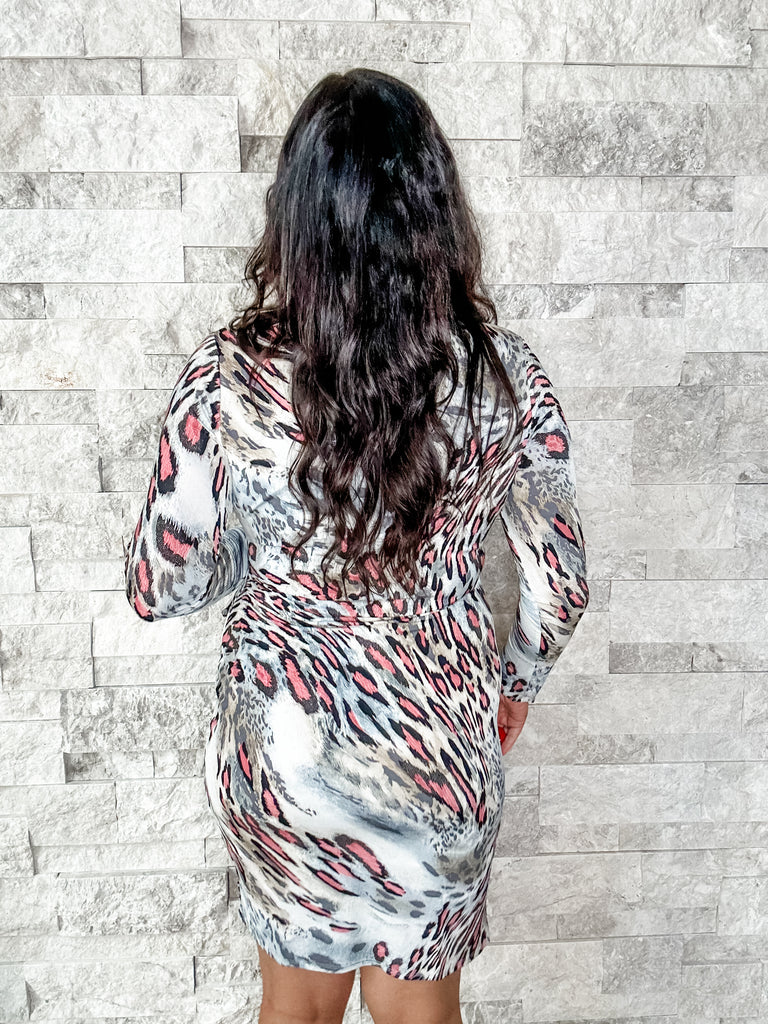 Animal Print Wrap Dress (S-3XL)-180 Dresses-Sew In Love-Hello Friends Boutique-Woman's Fashion Boutique Located in Traverse City, MI