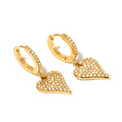 Pax Pave Heart Huggie Hoop - WATERPROOF-Earrings-Pretty Simple