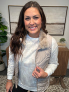 On-the-Go Zip Vest (S-3XL)-120 Sleeveless-White Birch-Hello Friends Boutique-Woman's Fashion Boutique Located in Traverse City, MI
